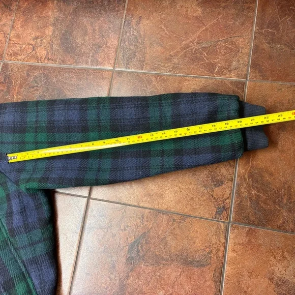 80s Polo by Ralph Lauren Made in USA Green Plaid Wool Blend Bomber Coat - Picture 8 of 9